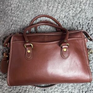 Liz Claiborne Vintage Carrier Case Brown Leather Women's Bag